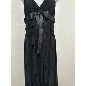 VTG 90s Y2K Betsy & Adam Babdydoll Whimsigoth Maxi Dress 4P Black Dark Coquette